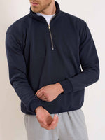 Load image into Gallery viewer, Dark Blue Quarter-Zip Sweatshirt
