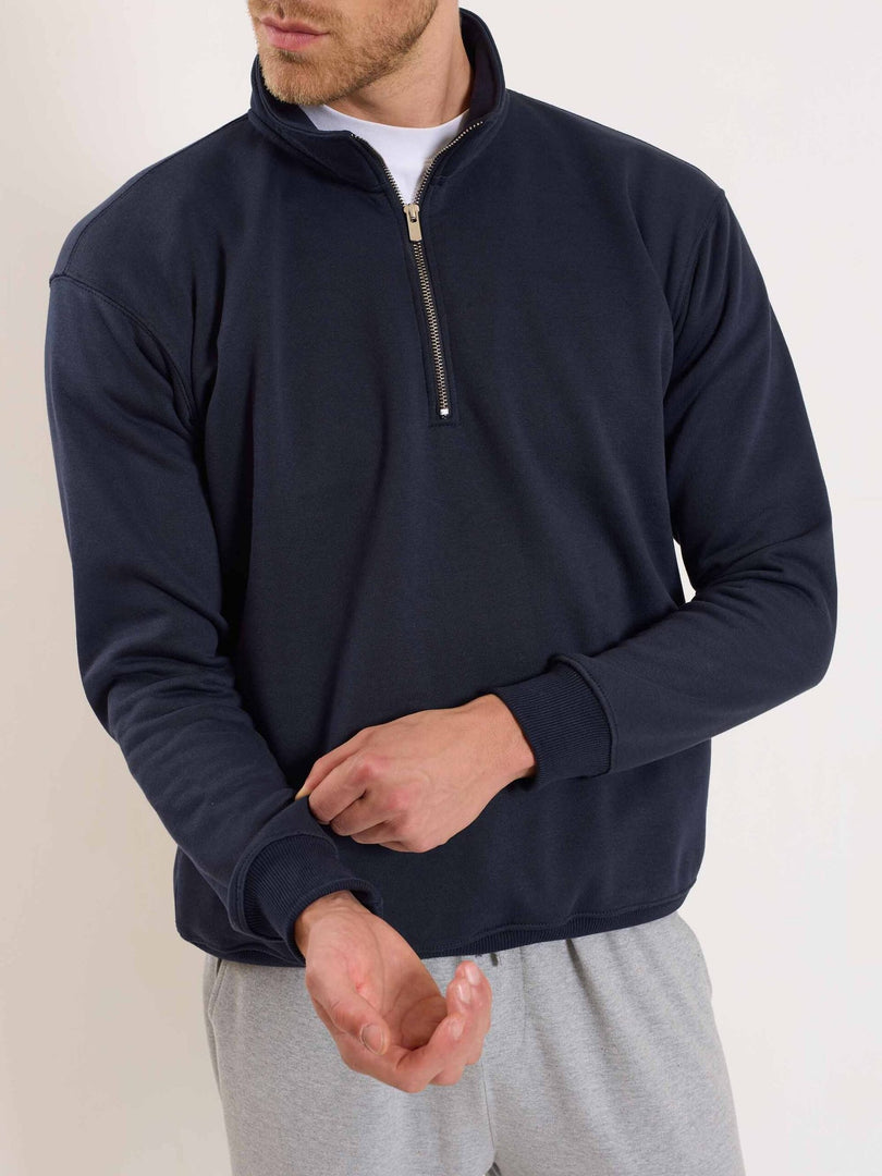 Dark Blue Quarter-Zip Sweatshirt