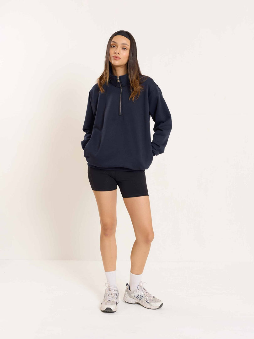 Dark Blue Quarter-Zip Sweatshirt