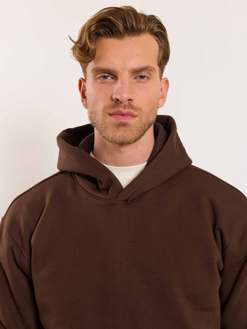 Dark Brown Cropped Fit Hoodie