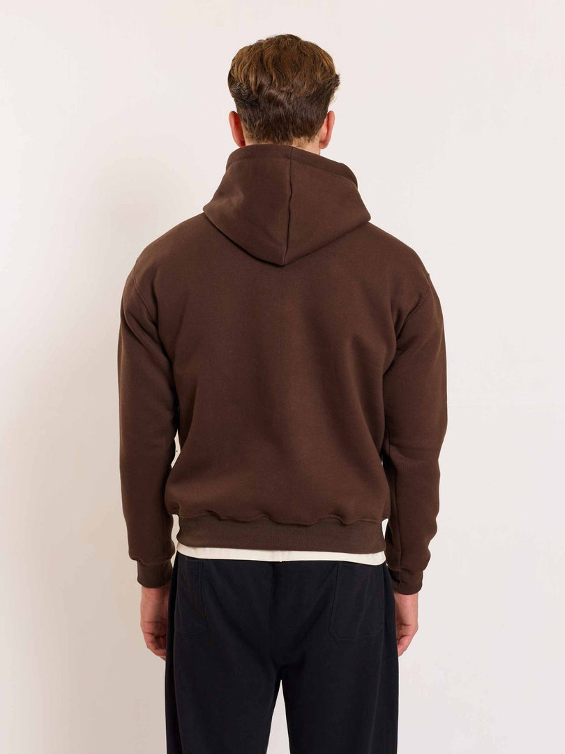 Dark Brown Cropped Fit Hoodie