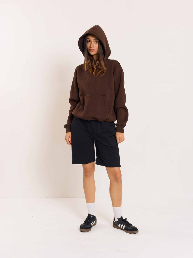 Dark Brown Cropped Fit Hoodie