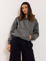 Load image into Gallery viewer, Dark Grey Cropped Fit Hoodie
