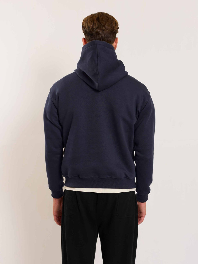 Dark Blue Cropped Fit Hoodie