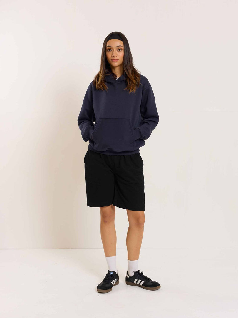 Dark Blue Cropped Fit Hoodie