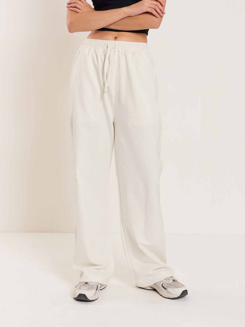 Loose Fit Off White Sweatpants