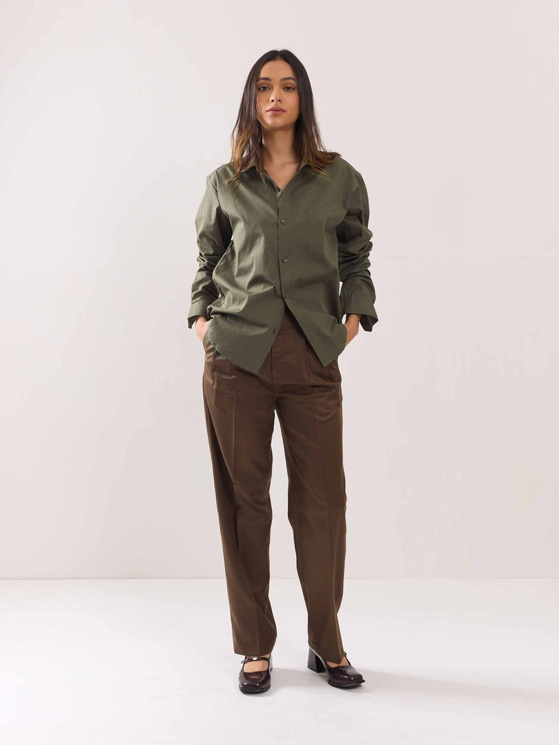 Khaki Green Poplin Shirt