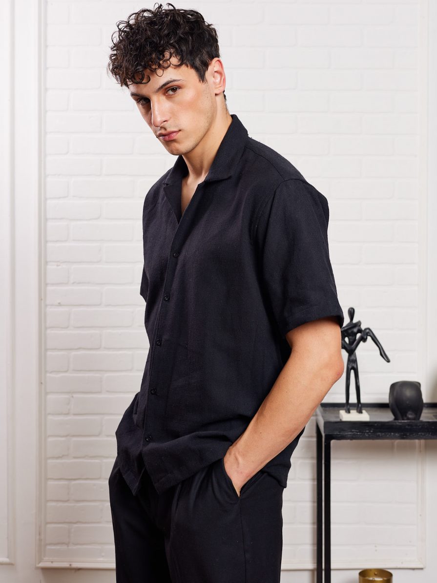 Black Patterned Shirt - 5feet11